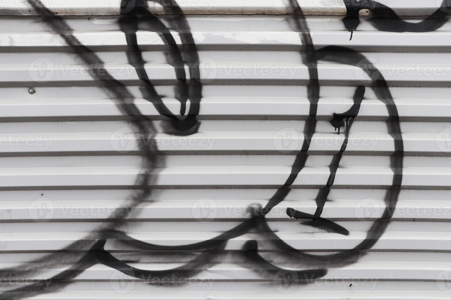 Graffiti Wall Tag. Painted Corrugated Steel Wall photo