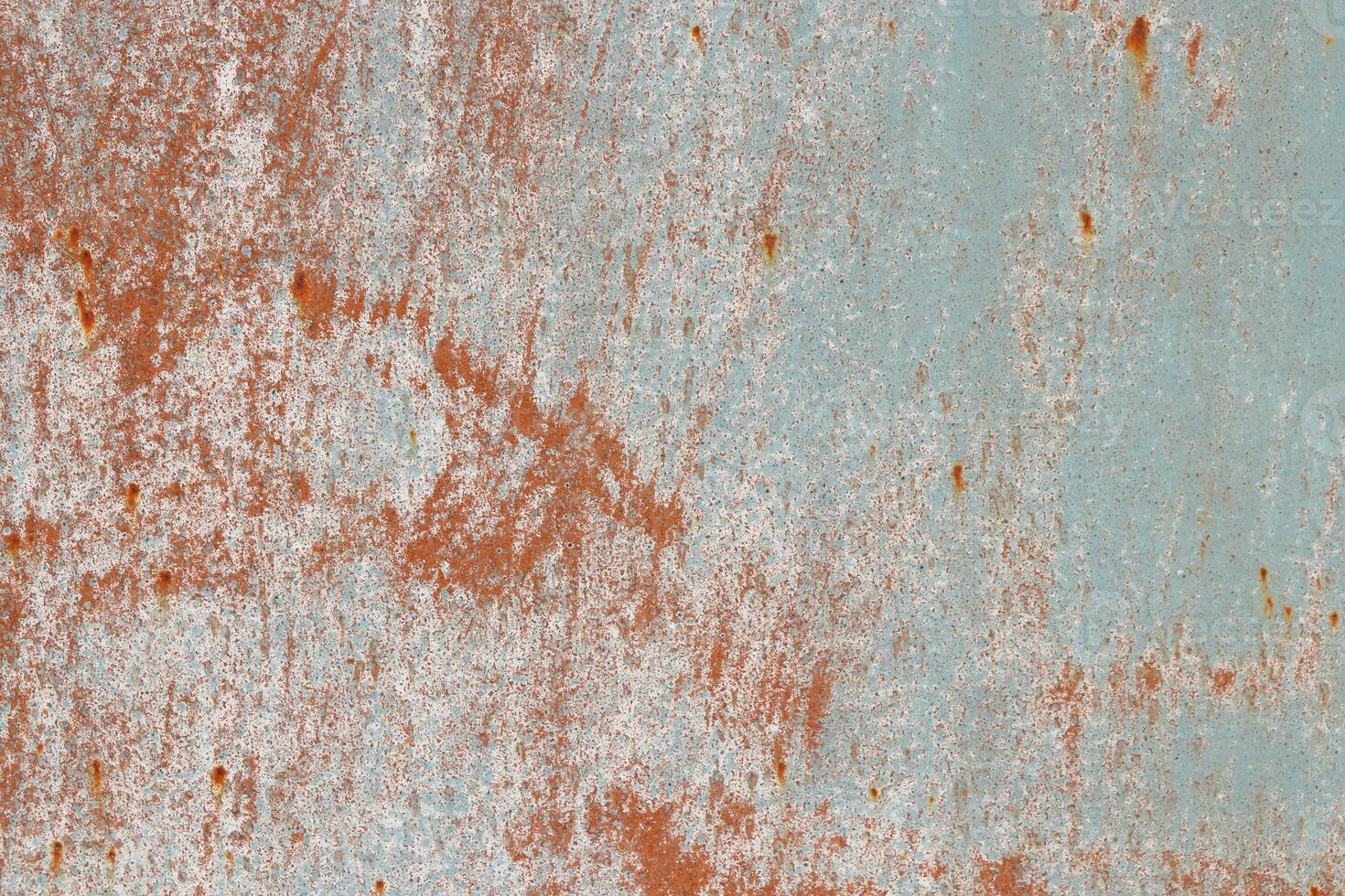 Weathered Rusty on Out of Color Blue Paint Wall Texture. Scratch photo