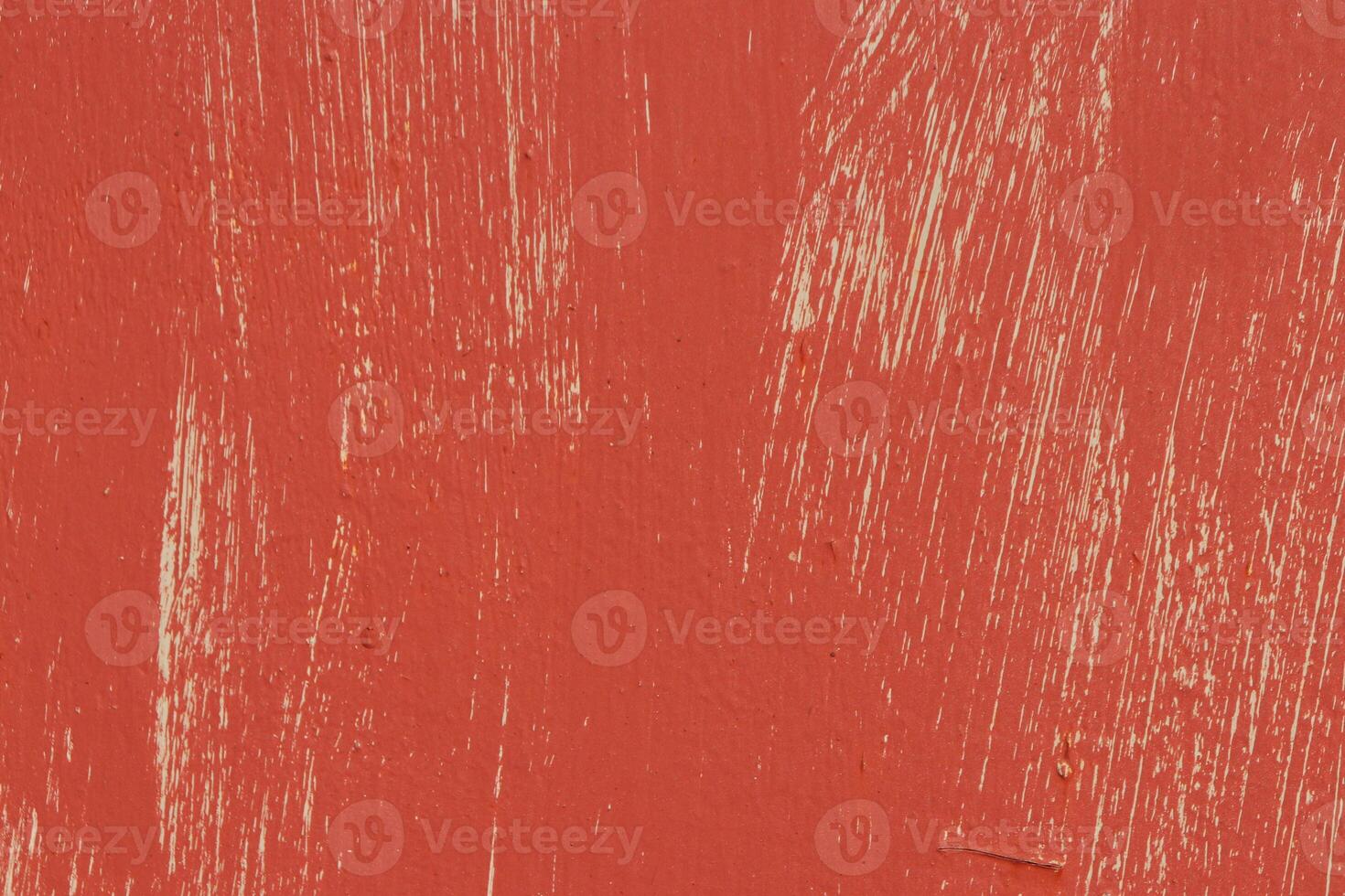 Weathered Red Painted Wall Texture. Brush Strokes. photo
