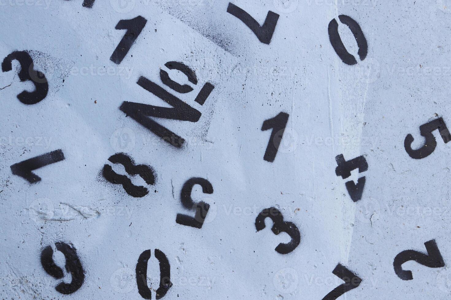 Numbers Painted Wall photo