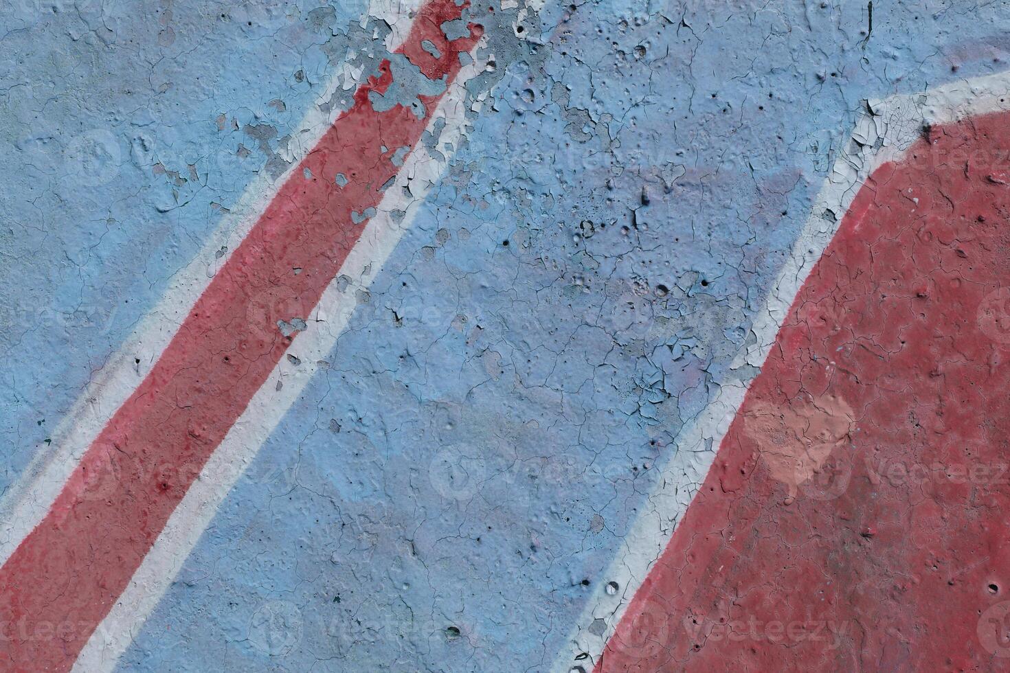 Blue Yellow Weathered Graffiti Wall. Urban Street Art Beauty. Te photo