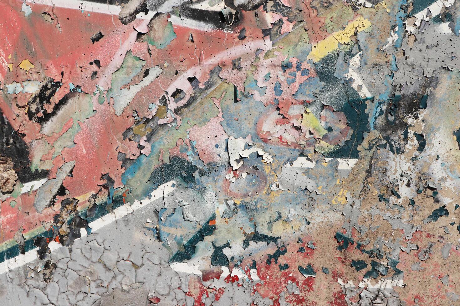 Weathered Graffiti Wall. Urban Street Art Beauty. Texture Backgr photo