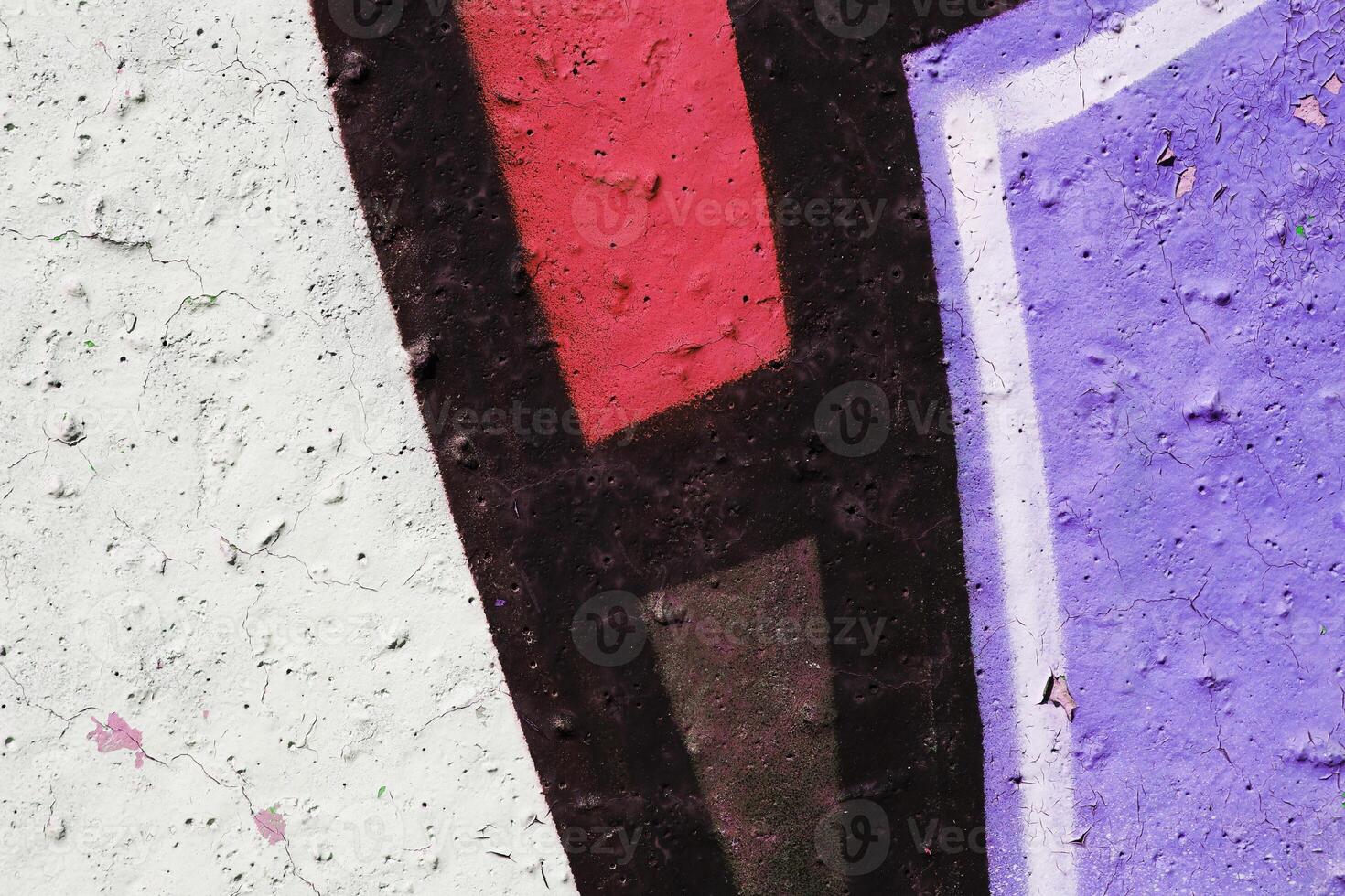 Red Pink Weathered Graffiti Wall. Urban Street Art Beauty. Textu photo