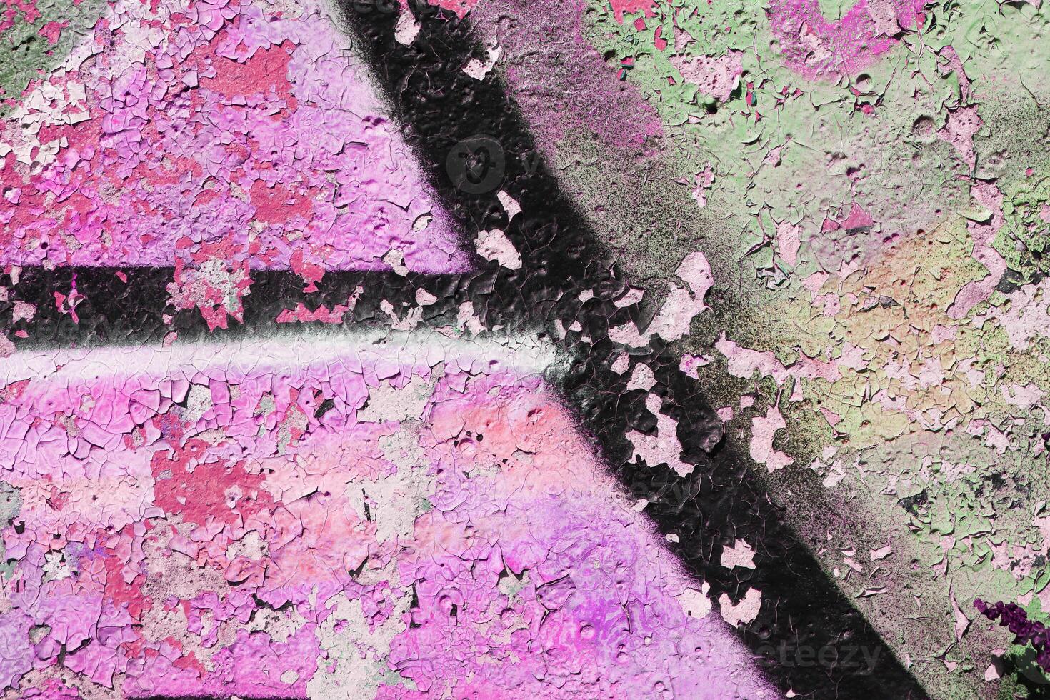 Weathered Graffiti Wall. Urban Street Art Beauty. Texture Backgr photo