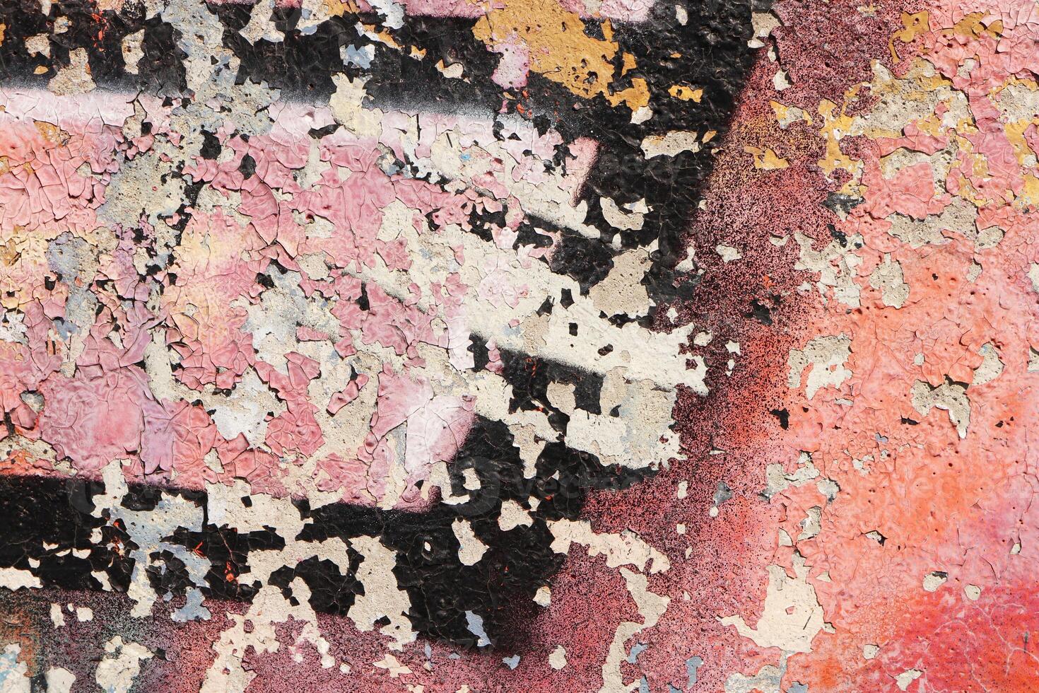 Weathered Graffiti Wall. Urban Street Art Beauty. Texture Backgr photo