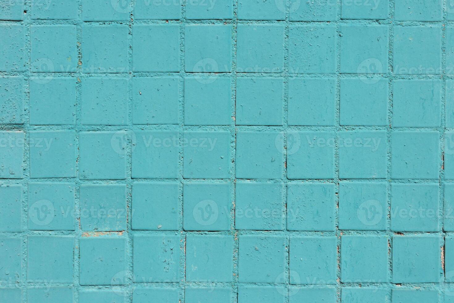 Blue Painted Tiles Wall Texture. Urban Street Background. photo
