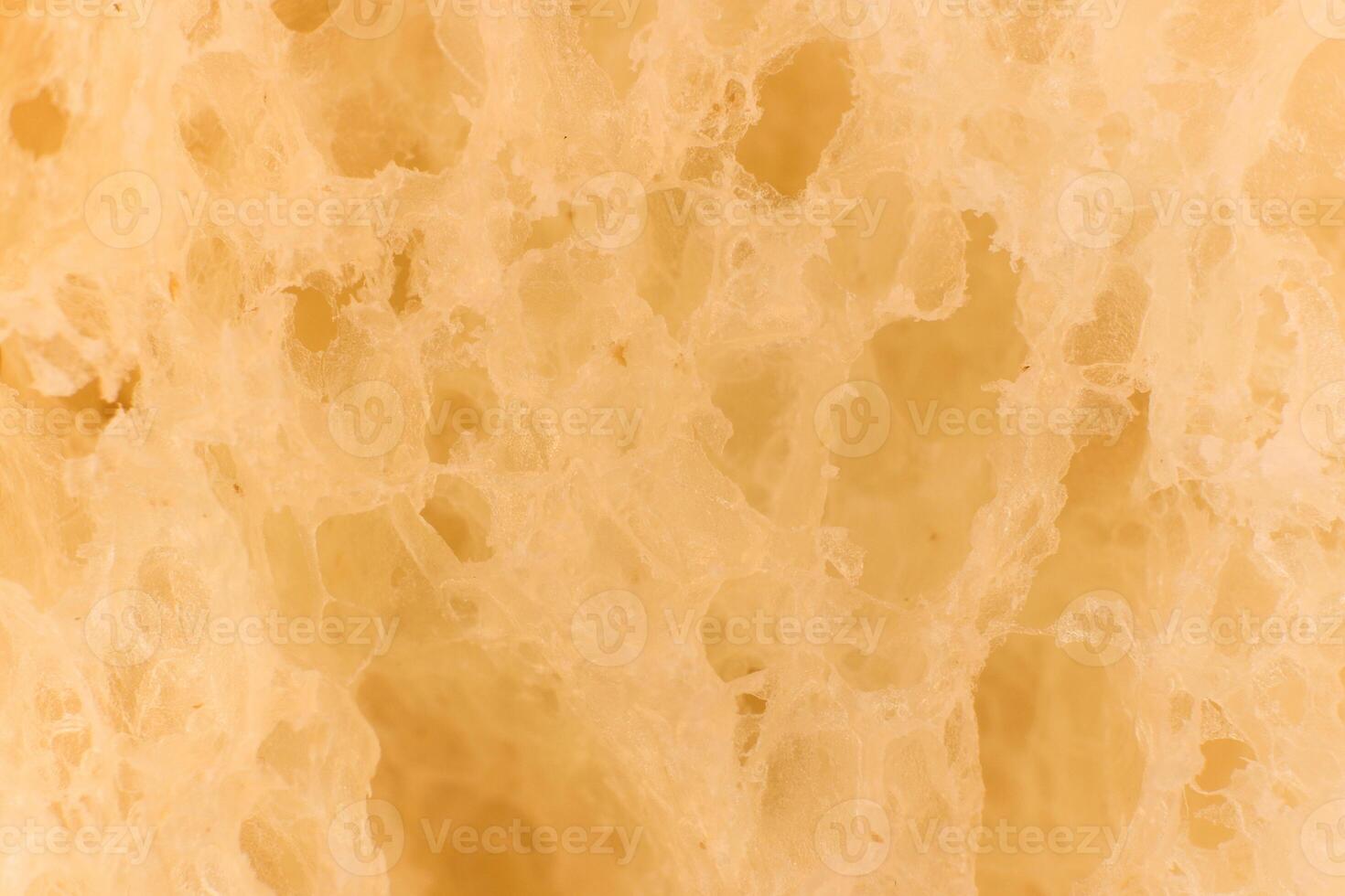 Pulp of bread macro closeup. Texture background. Loaf. photo