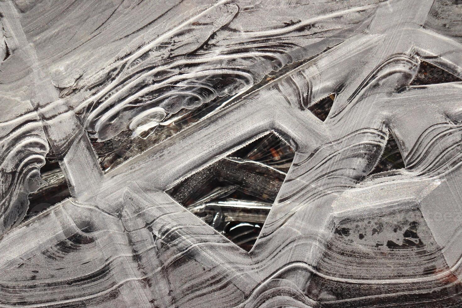 Ice Pattern Surface Background Texture. Wavy Drawings of Ice Lin photo