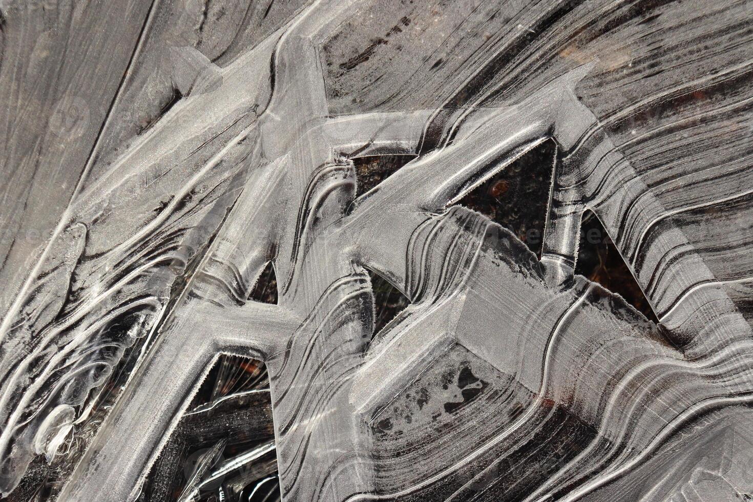 Ice Pattern Surface Background Texture. Wavy Drawings of Ice Lin photo