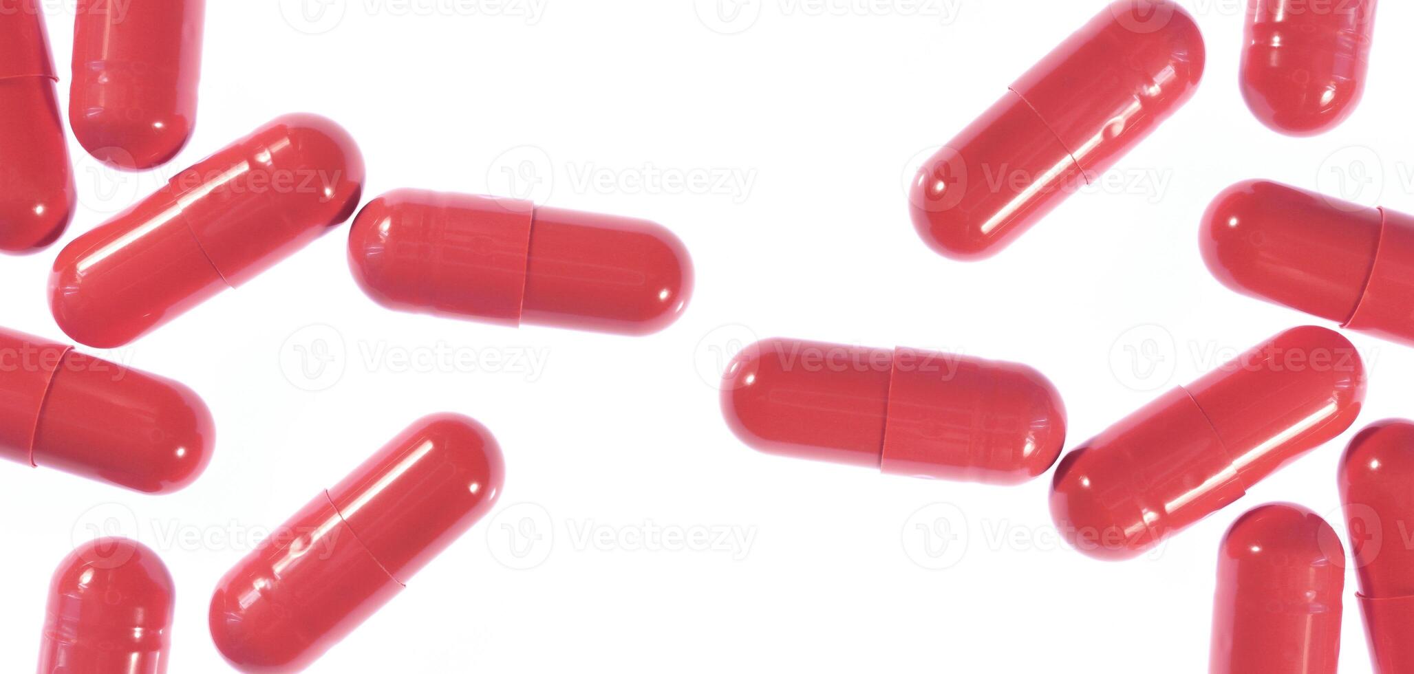 Peach Isolated Pills Texture. Medical Tablets Background. Macro Closeup. photo