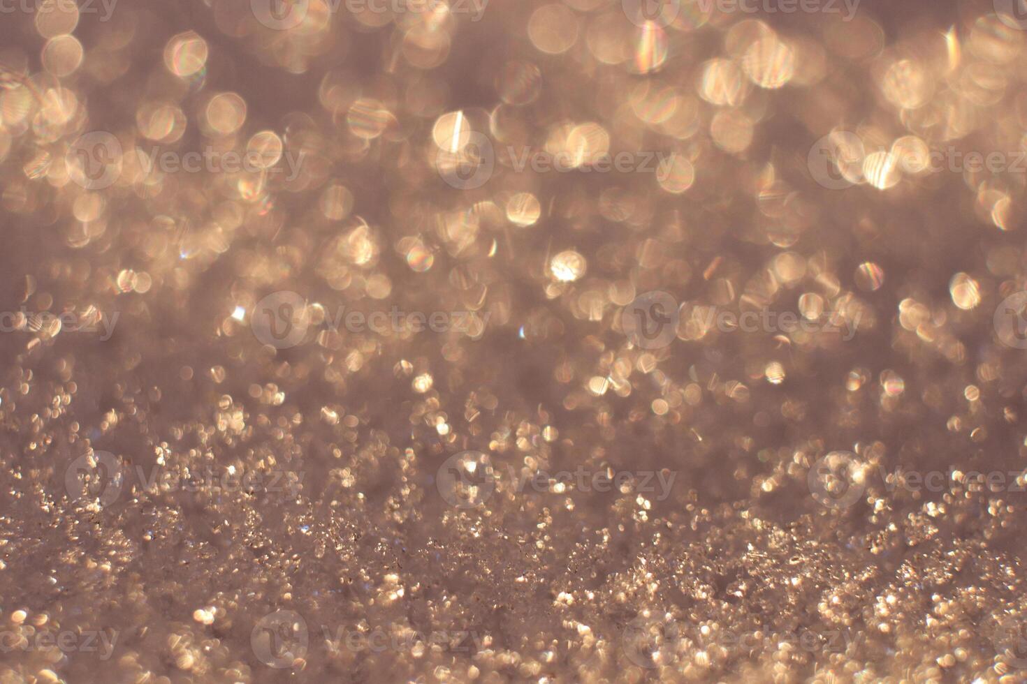 Winter Warm Backdrop. Blurred Christmas Glitter Background. Snow Surface Bokeh Texture. photo