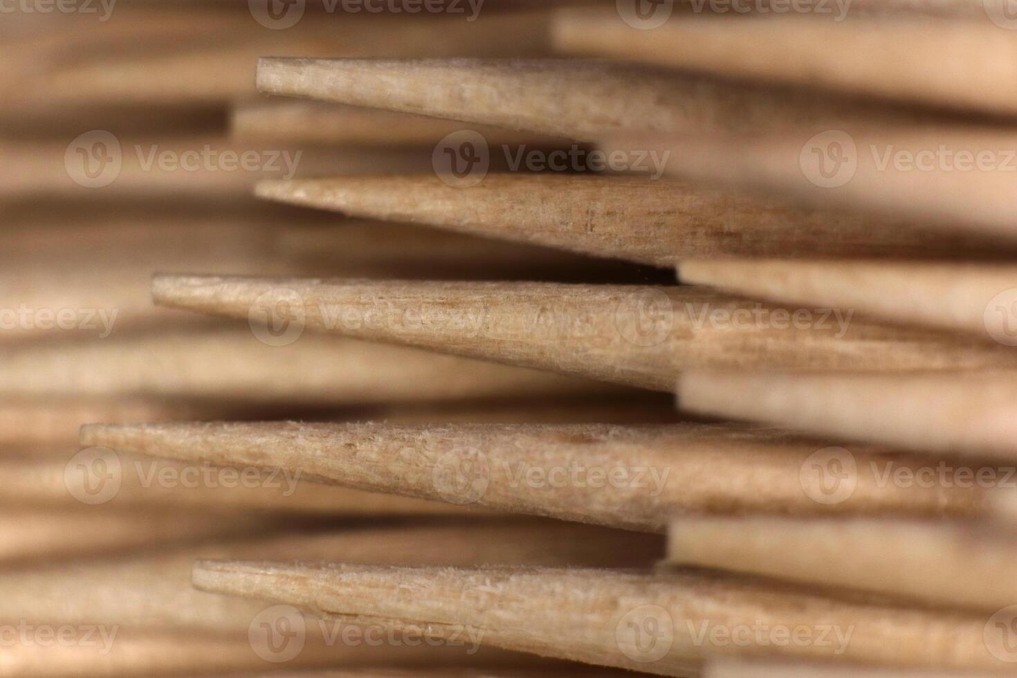 Toothpicks Stack Background. Macro Closeup. Top view. photo
