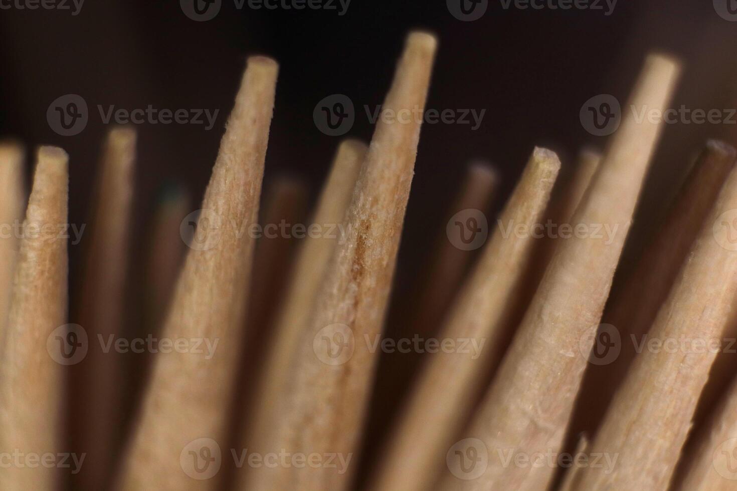 Toothpicks Stack. Macro Closeup. Top view. photo