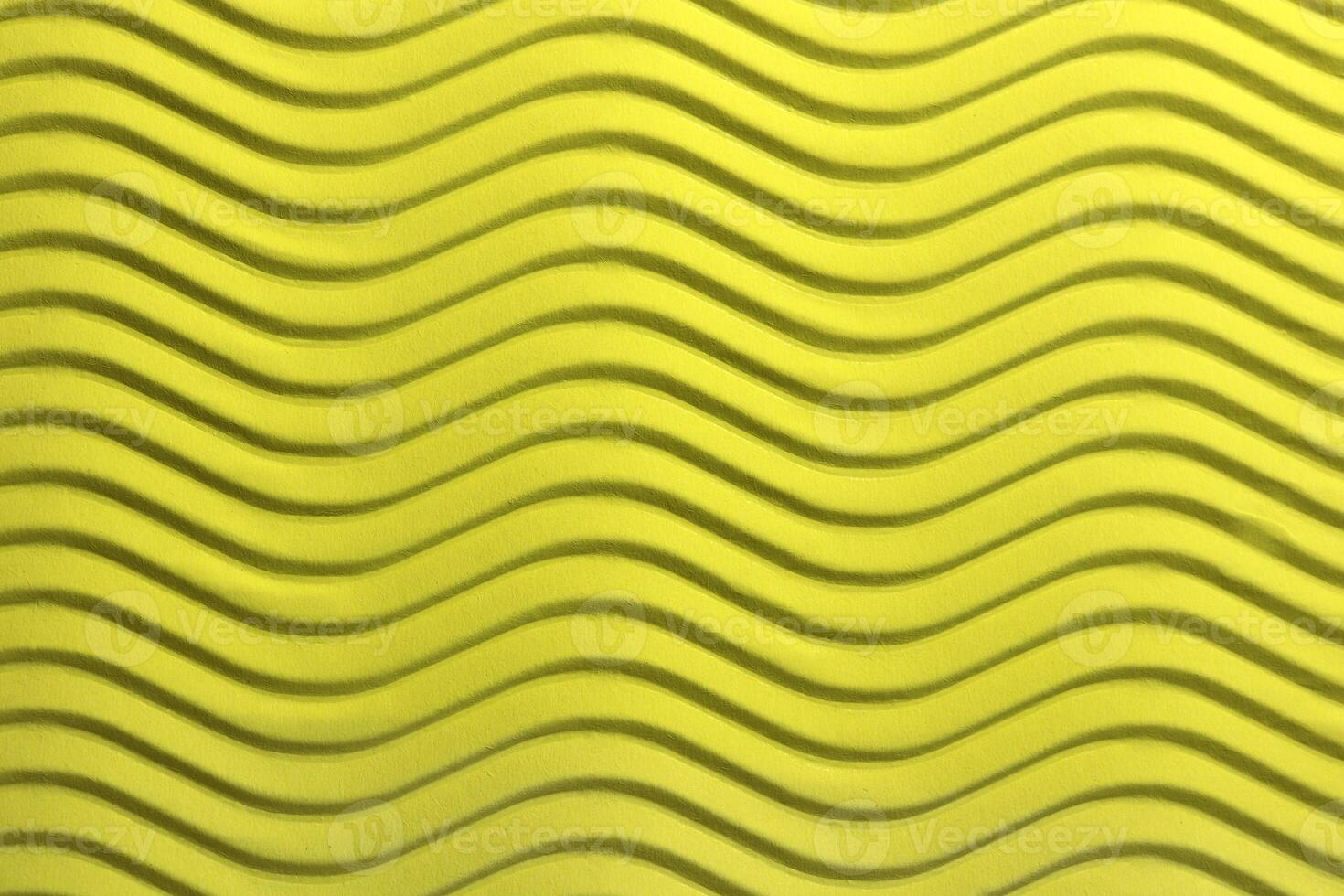 Yellow Paper Horizontal Waves Texture. Embossed Waves on Detailed Paper Background. Corrugated Wavy Cardboard Backdrop. photo