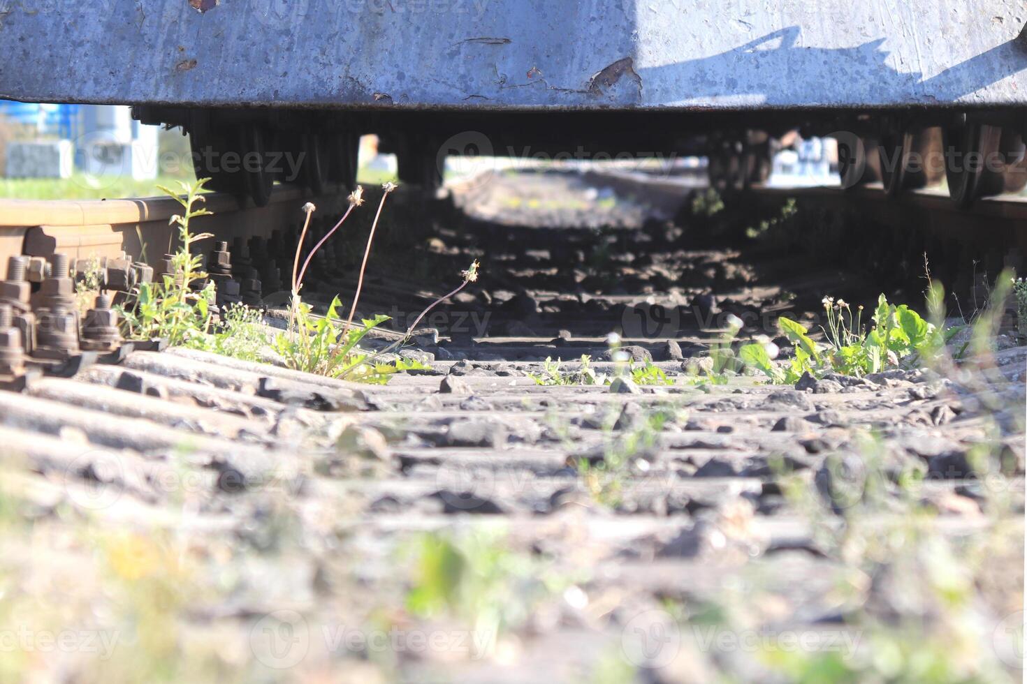 Clearance between train and railways. Rail transport vehicle. photo
