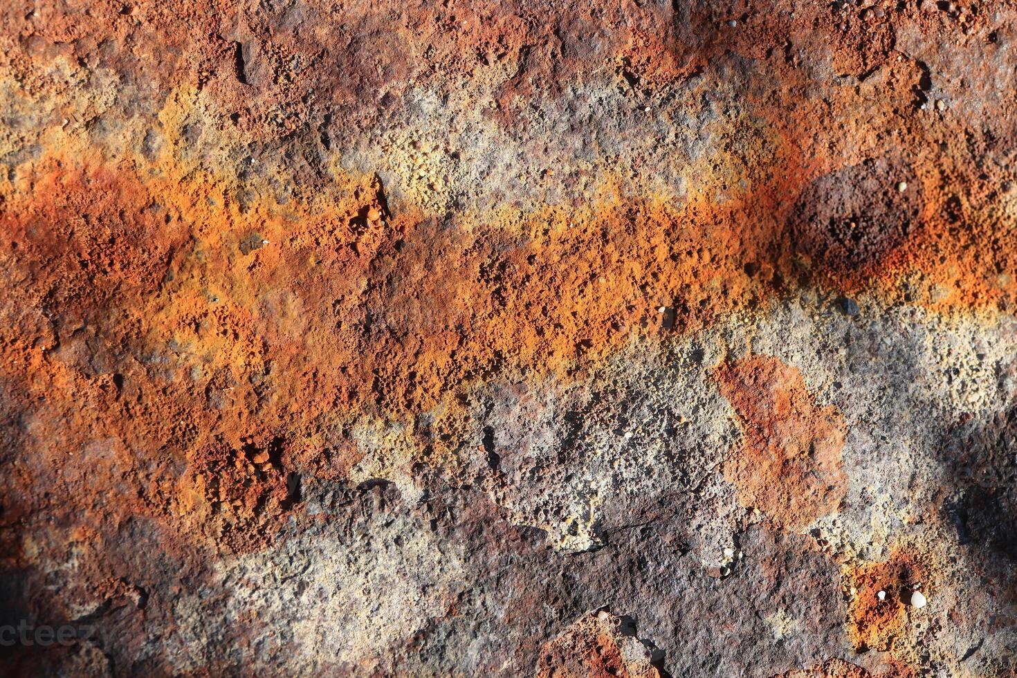 Old sea corroded metal. Hard rust texture. Detailed rusted macro closeup. photo