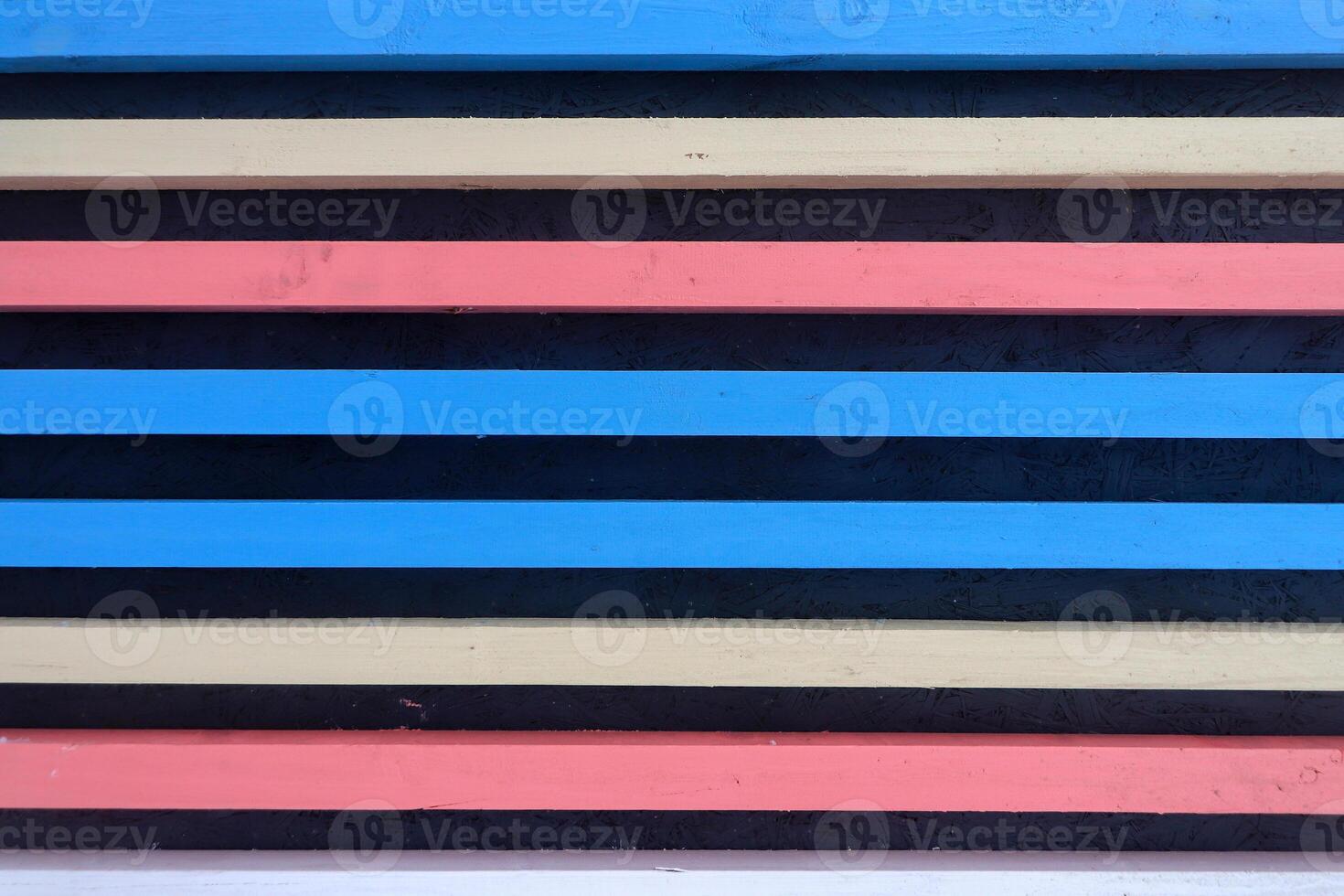 Horizontal colored planks background. Multicolor wood planks texture. photo