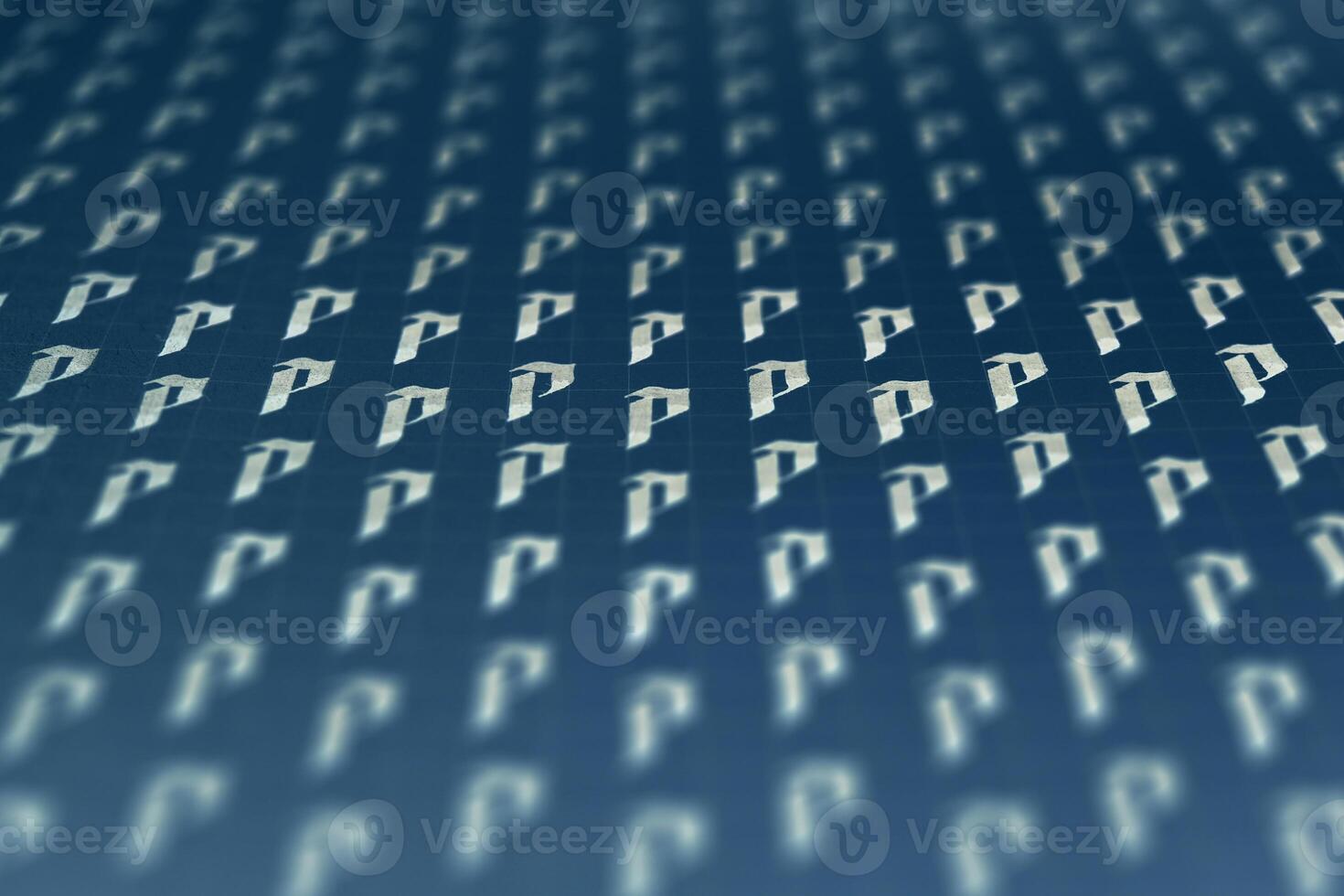 Lettering white on dark blue practice writing worksheet. Handwriting symbol filling pattern. Calligraphic letter P learning skills paper page. Calligraphy letters p background. photo