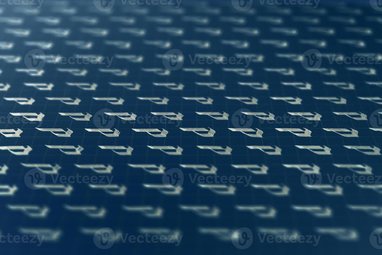 Lettering white on dark blue practice writing worksheet. Handwriting symbol filling pattern. Calligraphic letter P learning skills paper page. Calligraphy letters p background. photo