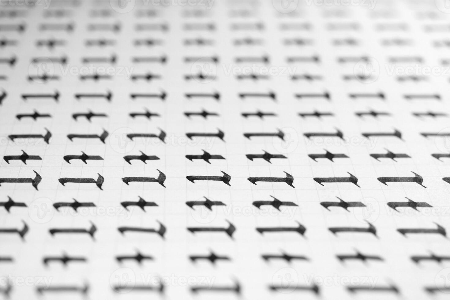 Calligraphy black and white letters T background. Lettering practice writing worksheet. Handwriting symbol filling pattern. Calligraphic letter t learning skills paper page. photo