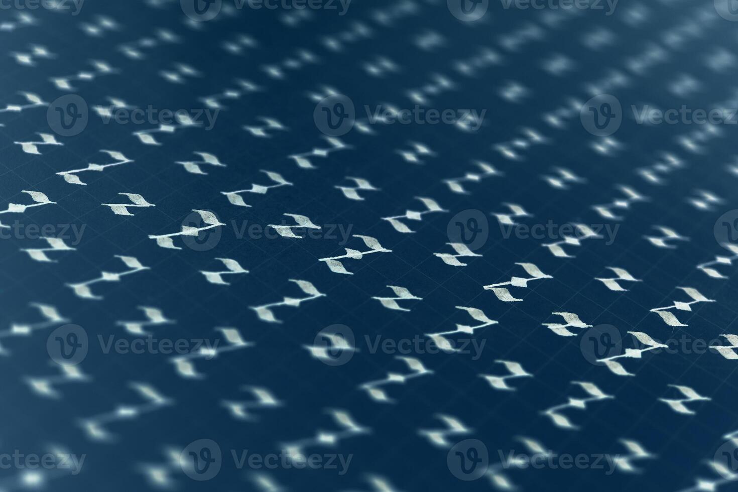 Lettering white on dark blue practice writing worksheet. Handwriting symbol filling pattern. Calligraphic letter Z learning skills paper page. Calligraphy letters z background. photo