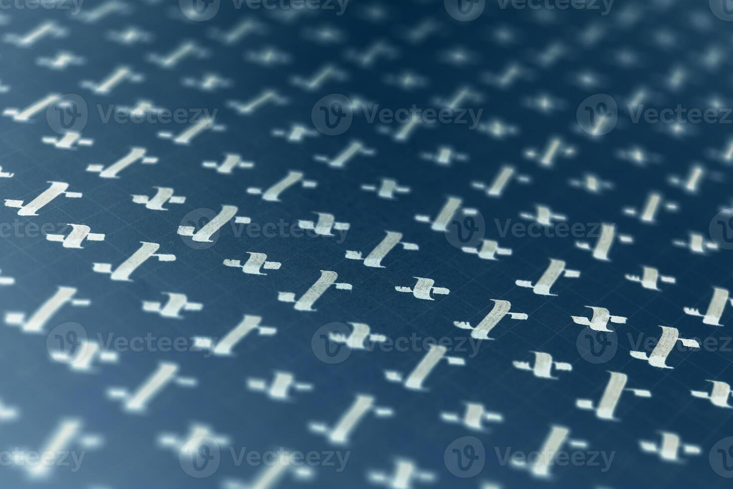 Lettering white on dark blue practice writing worksheet. Handwriting symbol filling pattern. Calligraphic letter X learning skills paper page. Calligraphy letters x background. photo