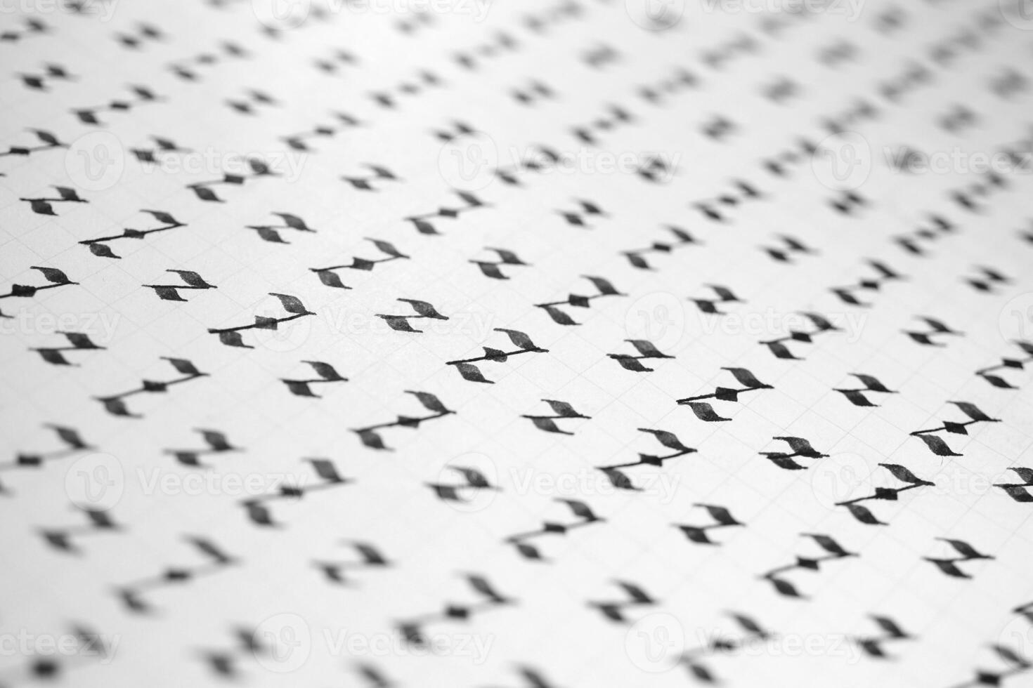 Handwriting black and white symbol filling pattern. Calligraphic letter Z learning skills paper page. Calligraphy letters z background. Lettering practice writing worksheet. photo