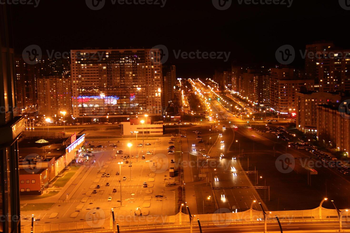 Parking area light night city scape photo