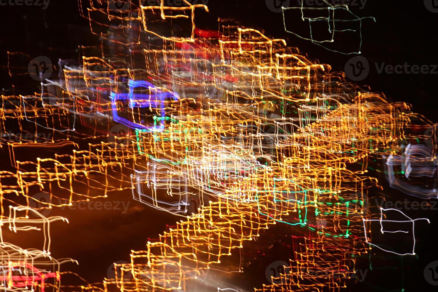 Road light traces. Trail lines background. Traffic bright lamps tracks. photo