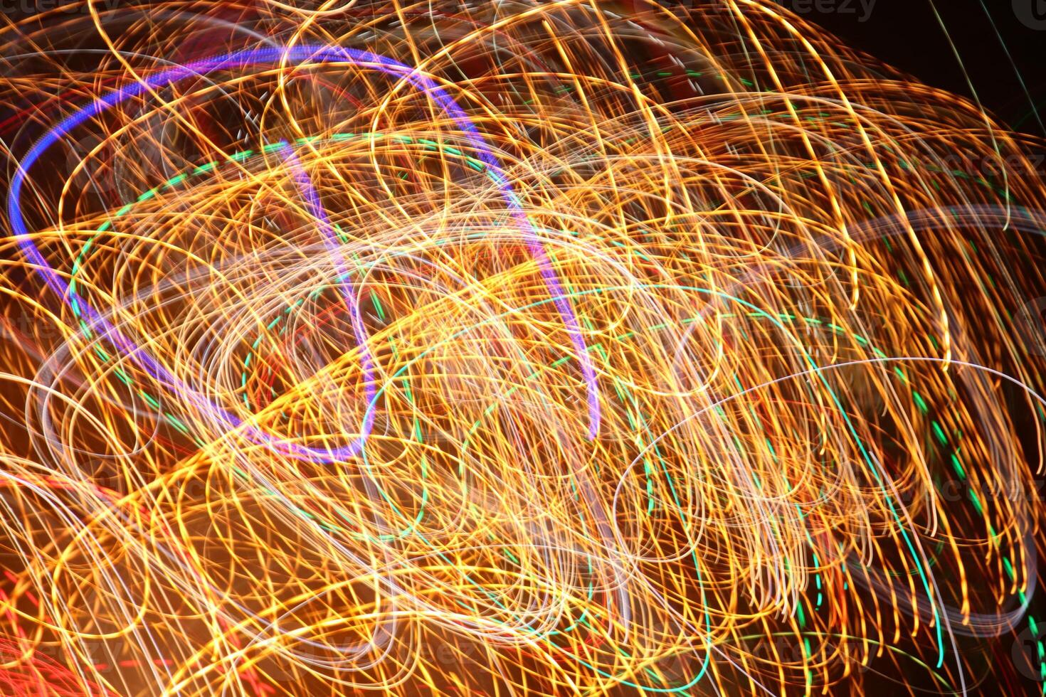 Trail lines background. Traffic bright lamps tracks. Road light traces. photo