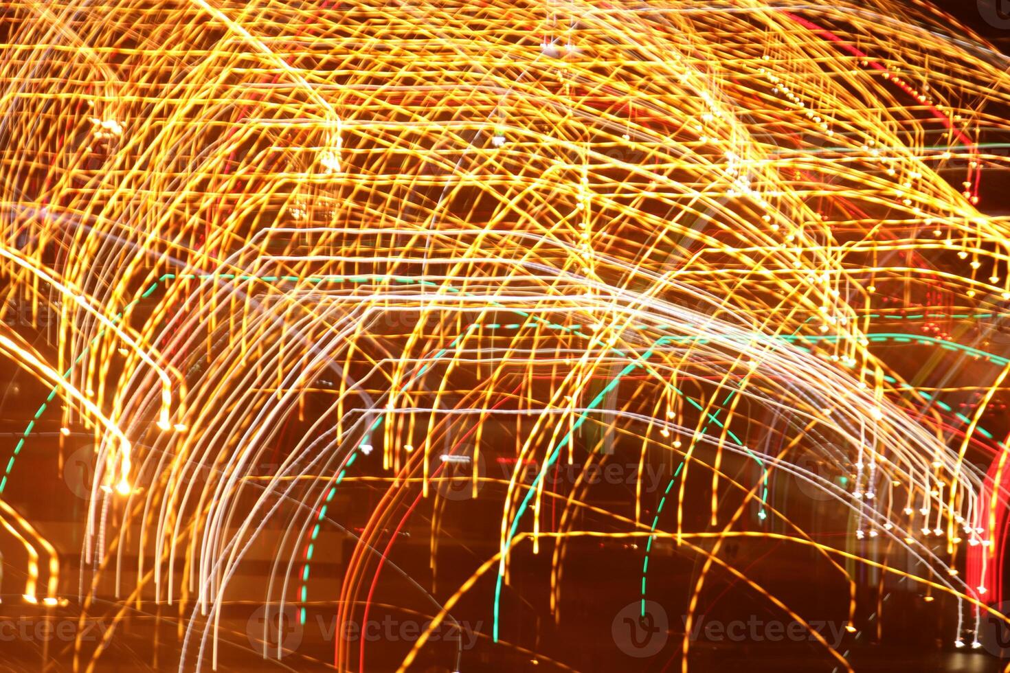 Traffic bright lamps tracks. Road light traces. Trail lines background. photo