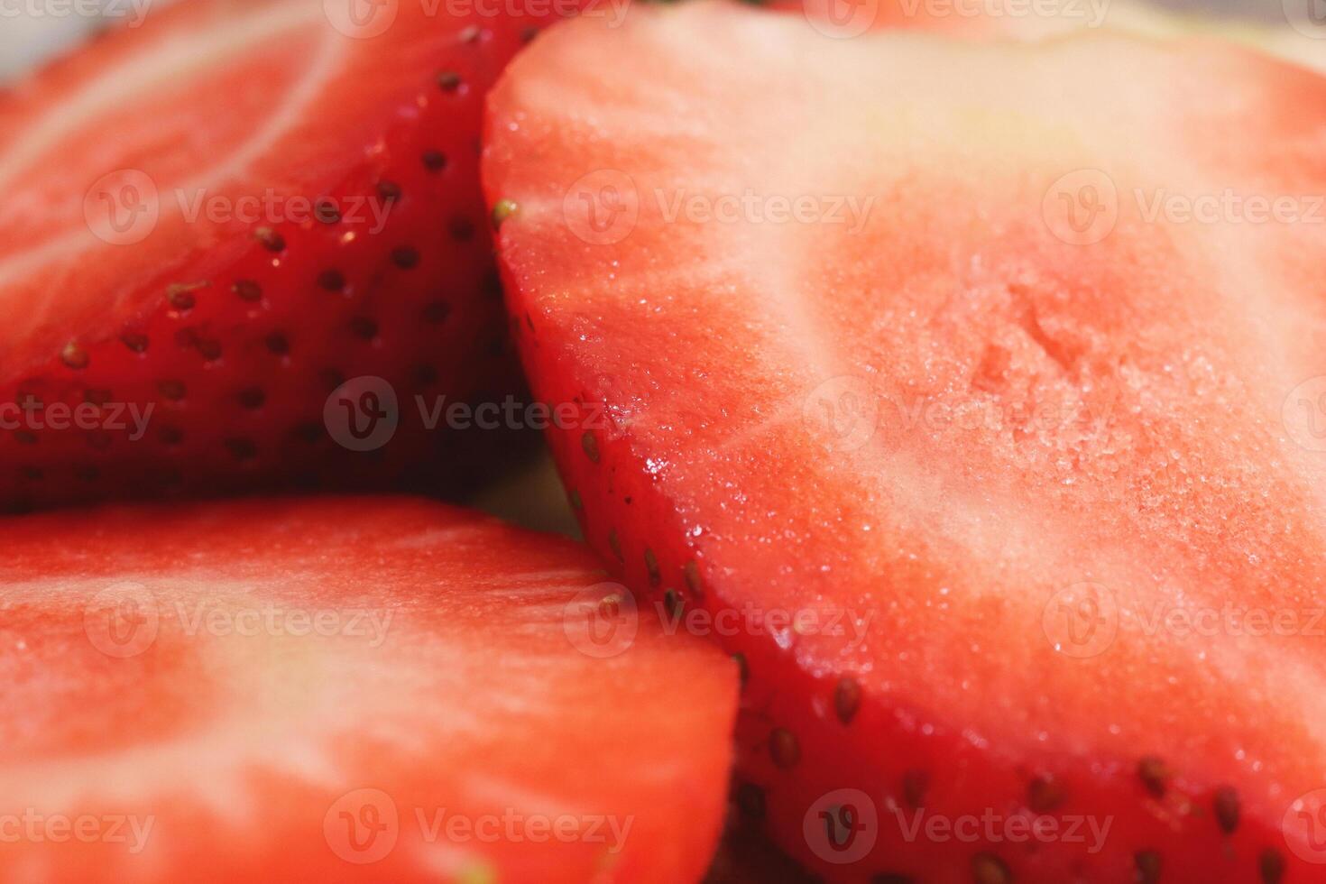 Sweet strawberry slices texture. Filling background delicious backdrop. photo