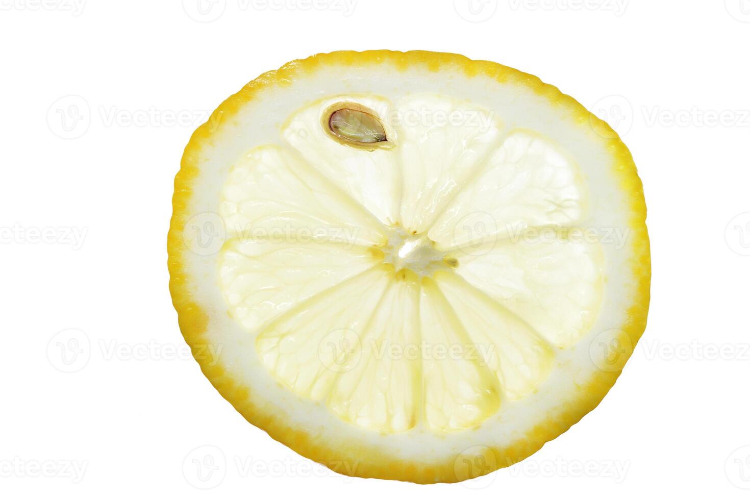Fresh isolated lemon slice with bone photo
