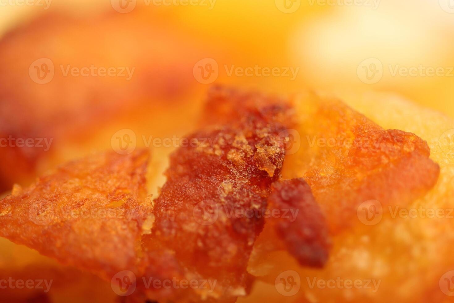 Fry potato texture. Fried potatoes slices filling background. photo