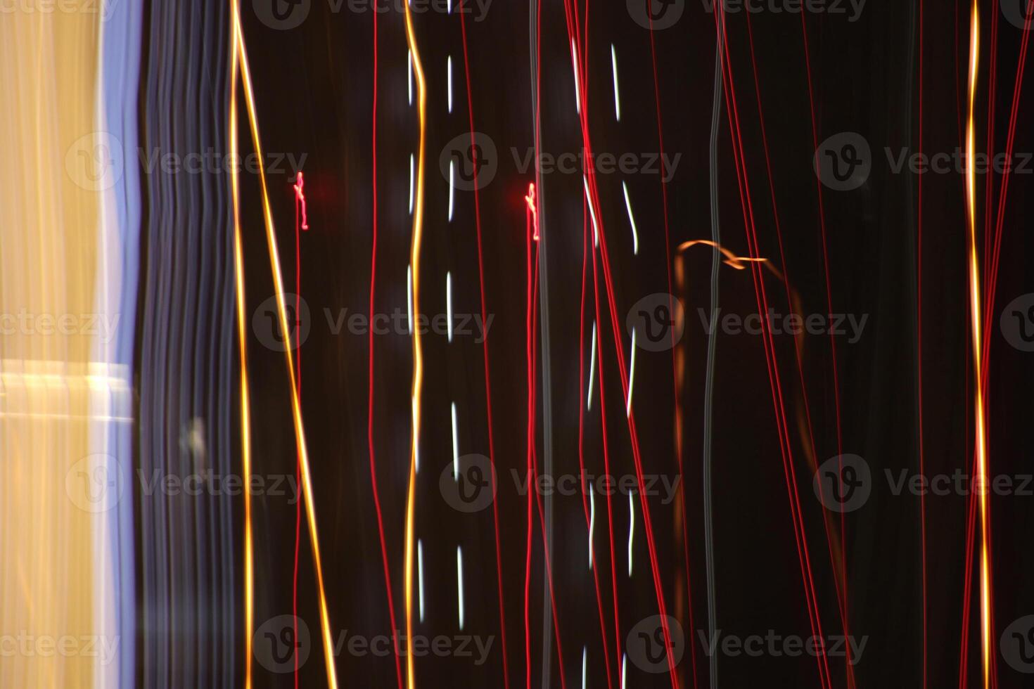 Night city rays glow background. Night exposure zoom traces backdrop. Light lines leaks exposition texture. photo