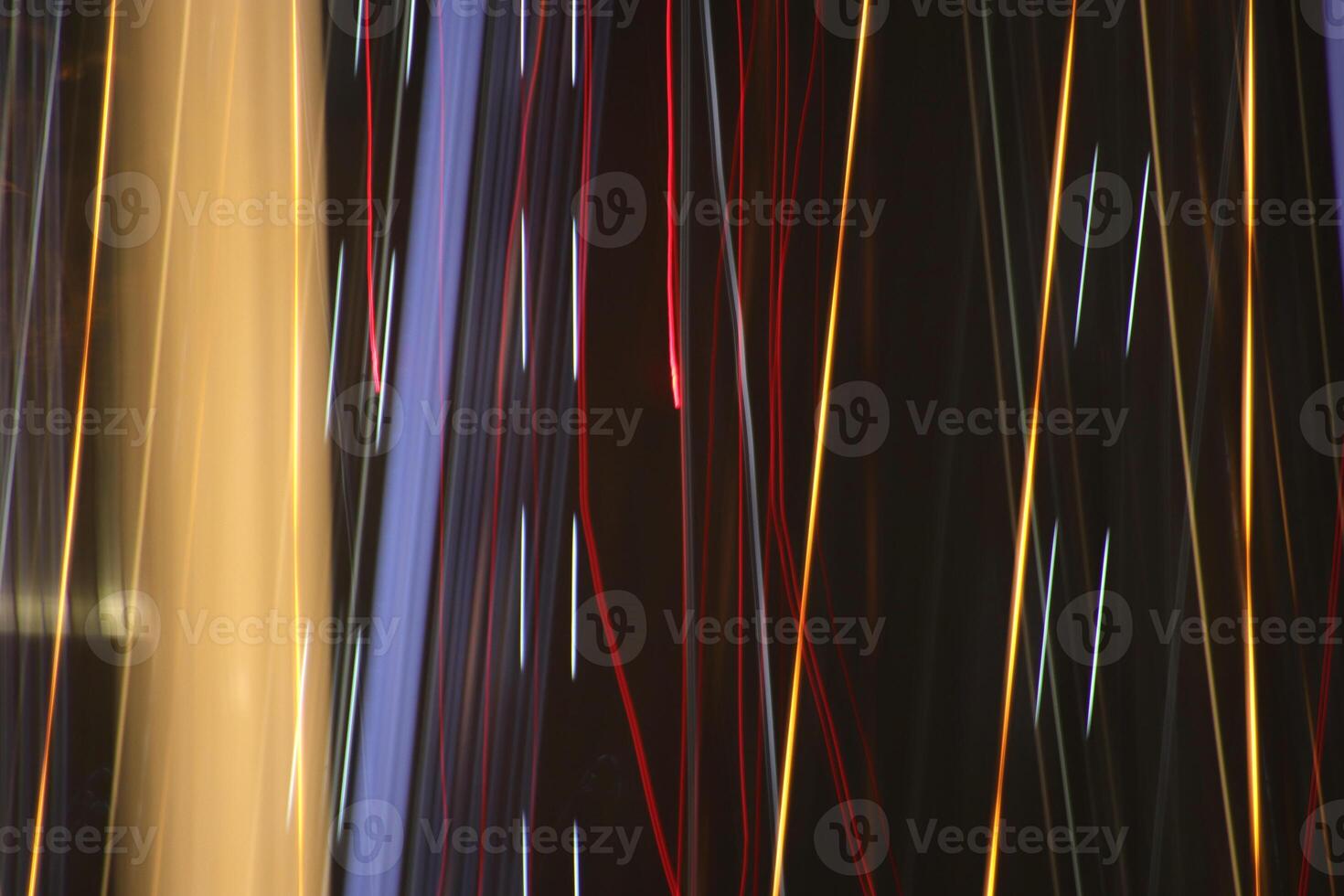 Light lines leaks exposition background. Night city rays glow backdrop. Night exposure zoom traces texture. photo