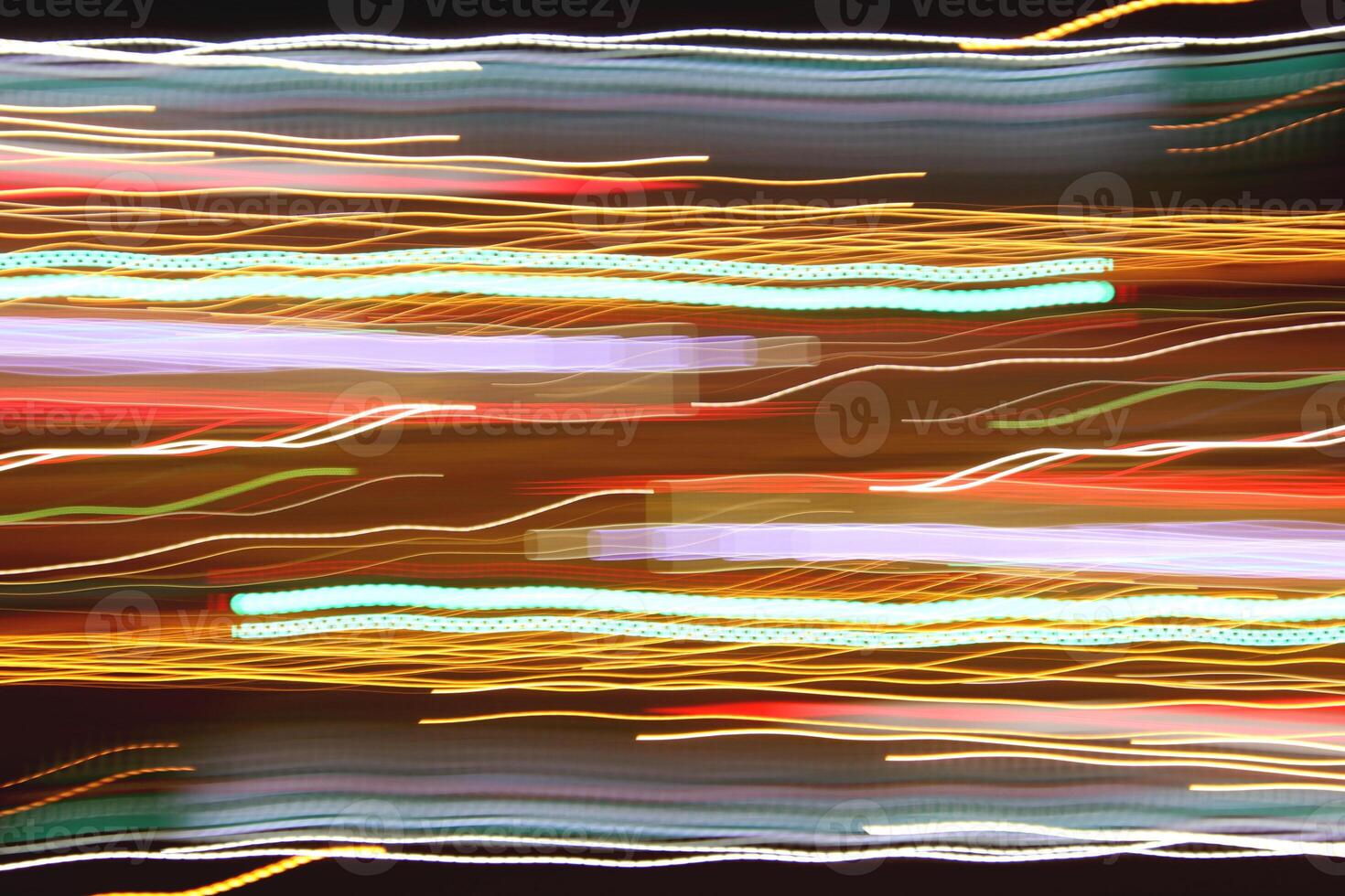 Light lines leaks exposition background. Night city rays glow backdrop. Night exposure zoom traces texture. photo