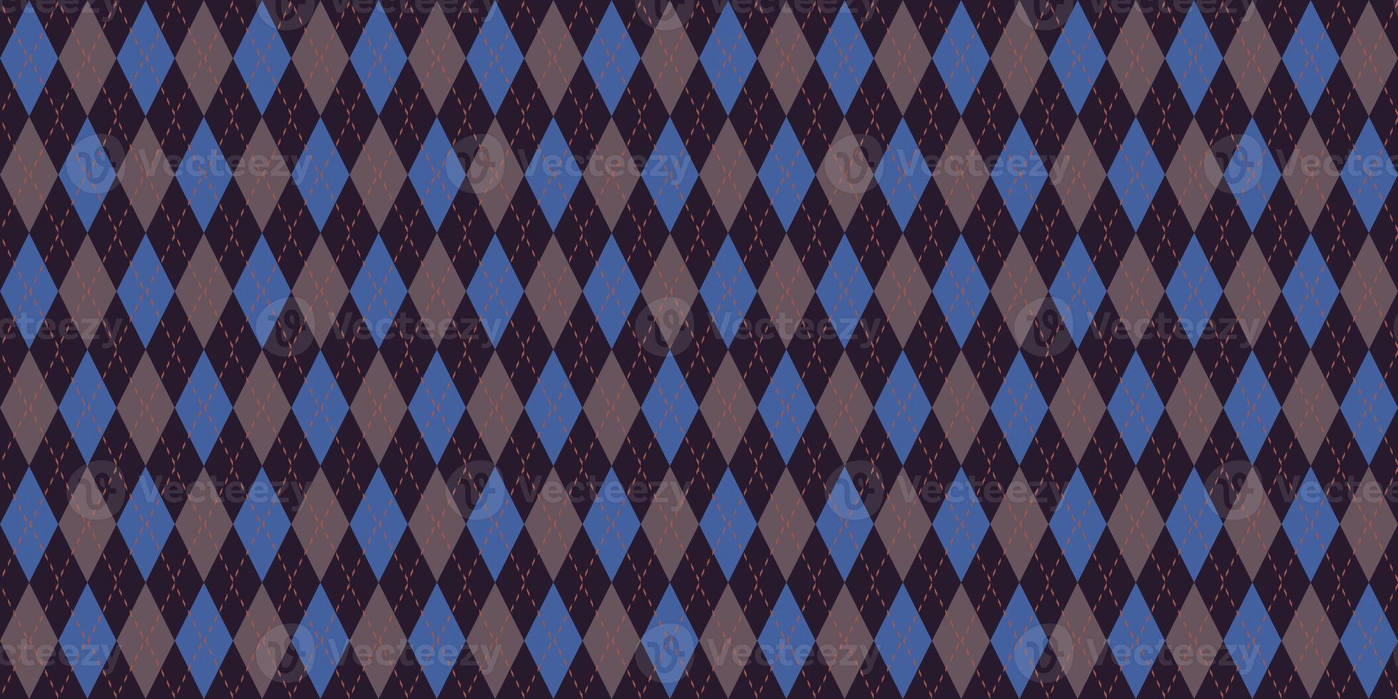 Business Seamless Argyle Pattern. Retro Fabric Background. Traditional Rhombus Diamond Textile Texture. photo