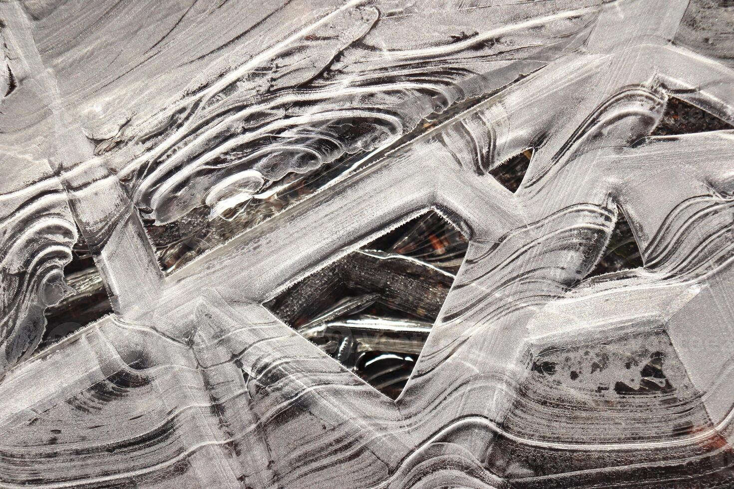 Ice Pattern Surface Background Texture. Wavy Drawings of Ice Lin photo