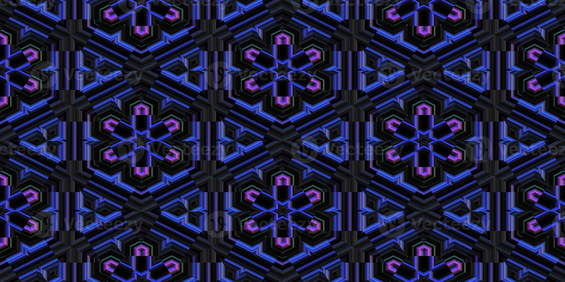 Seamless Technical Geometry Pattern. Mosaic Graphic Ornament Background. Abstract Fractal Surface Texture. photo