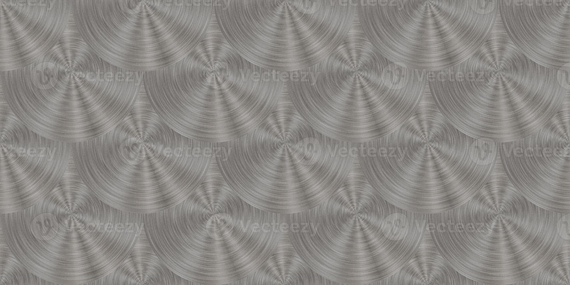 Metallic disks pattern. Shining brushed steel surface backdrop. Seamless metal circles texture. photo