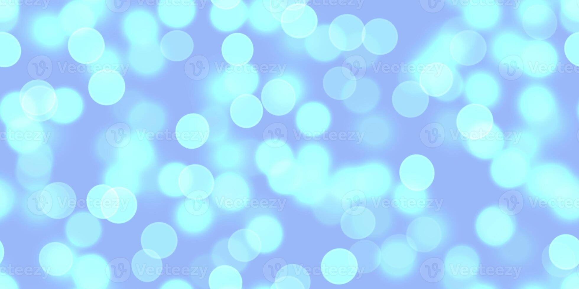 Light Blue Bright Bokeh Background. Glowing Lights Texture. Shine Celebration Backdrop. photo