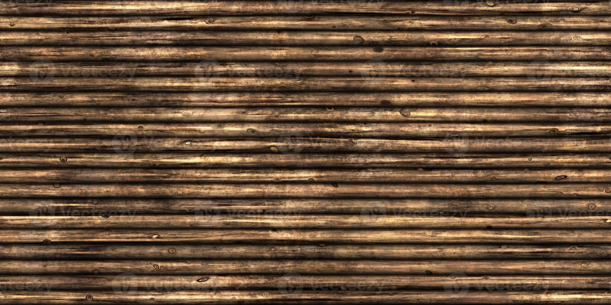 Seamless Logs Wall Background. 3D Rendering. 3D Illustration. photo