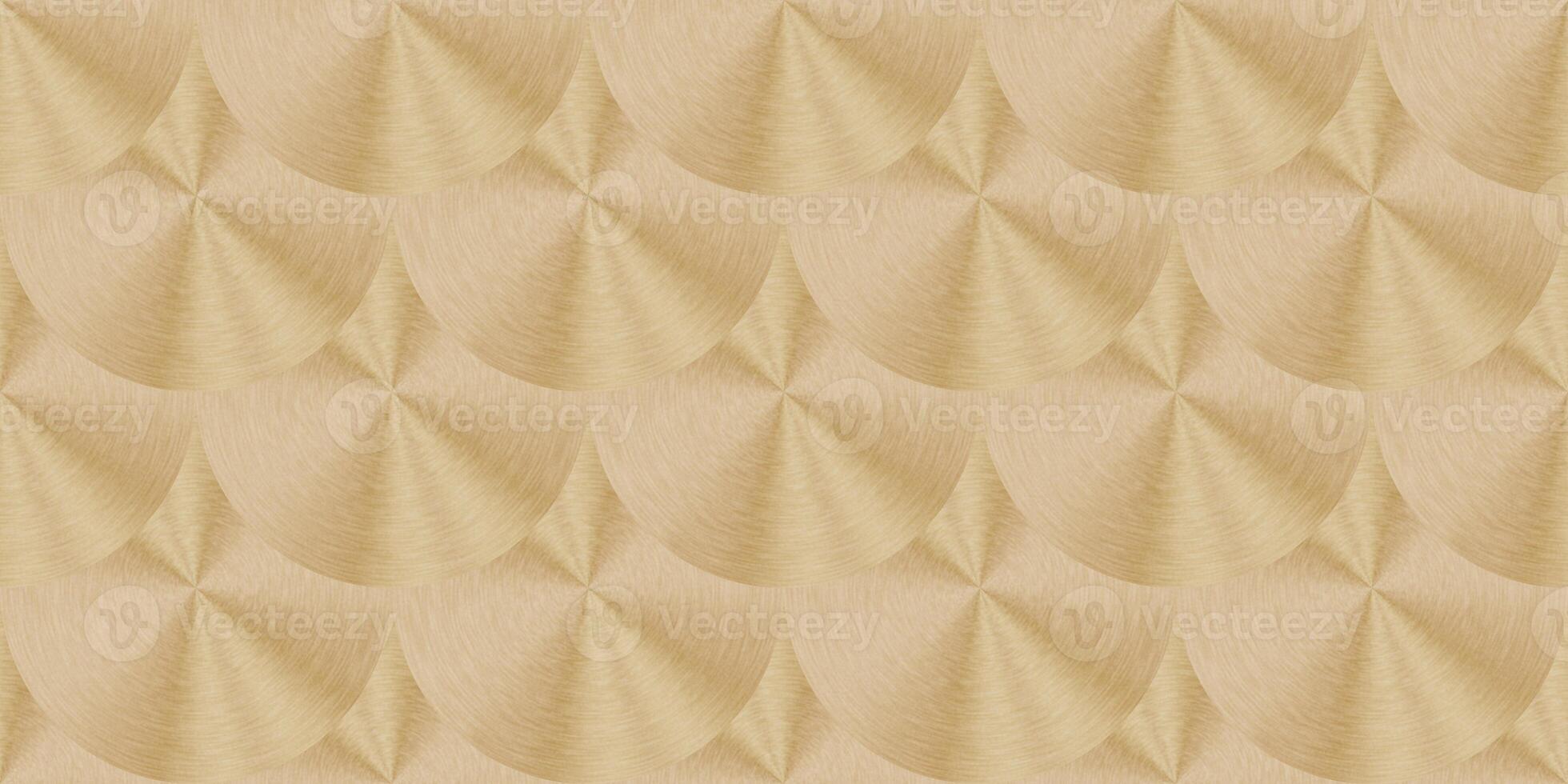 Bronze seamless metal circles texture. Metallic disks pattern. Shining brushed steel surface backdrop. photo