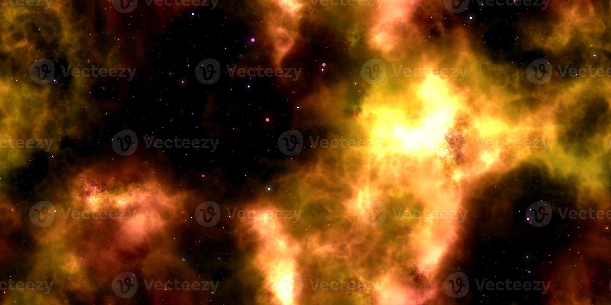 Yellow Starry Milky Way on Night Sky Galaxy Background. Abstract Cosmos Infinity Texture. 3D Rendering. 3D Illustration. photo