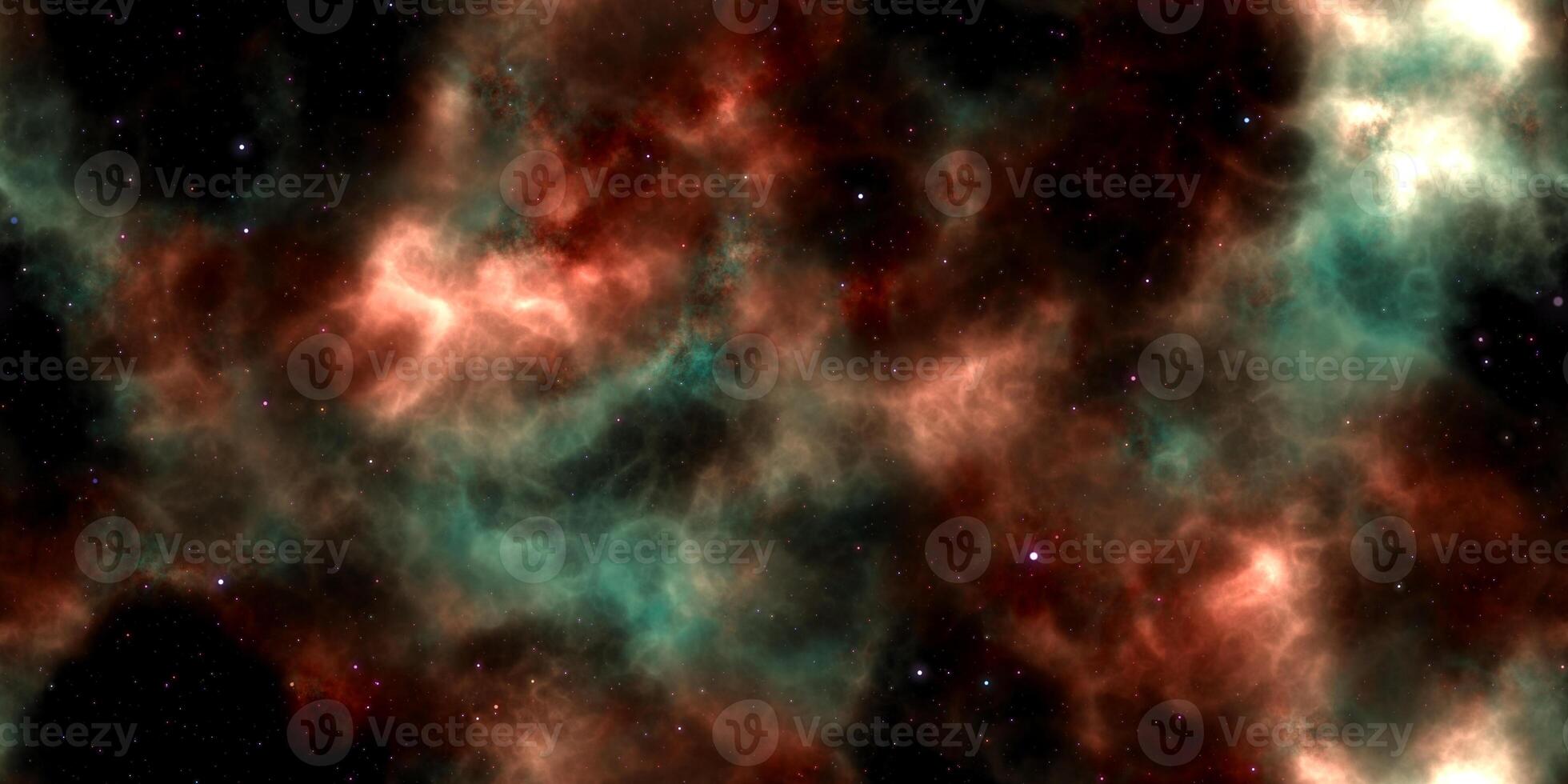 Colored Starry Clouds on Night Sky Galaxy Background. Abstract Cosmos Infinity Texture. 3D Rendering. 3D Illustration. photo