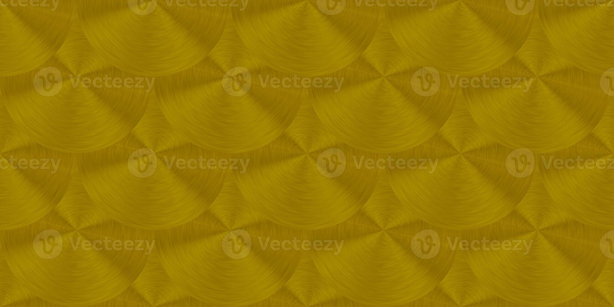 Yellow gold seamless metal circles texture. Metallic disks pattern. Shining brushed steel surface backdrop. photo