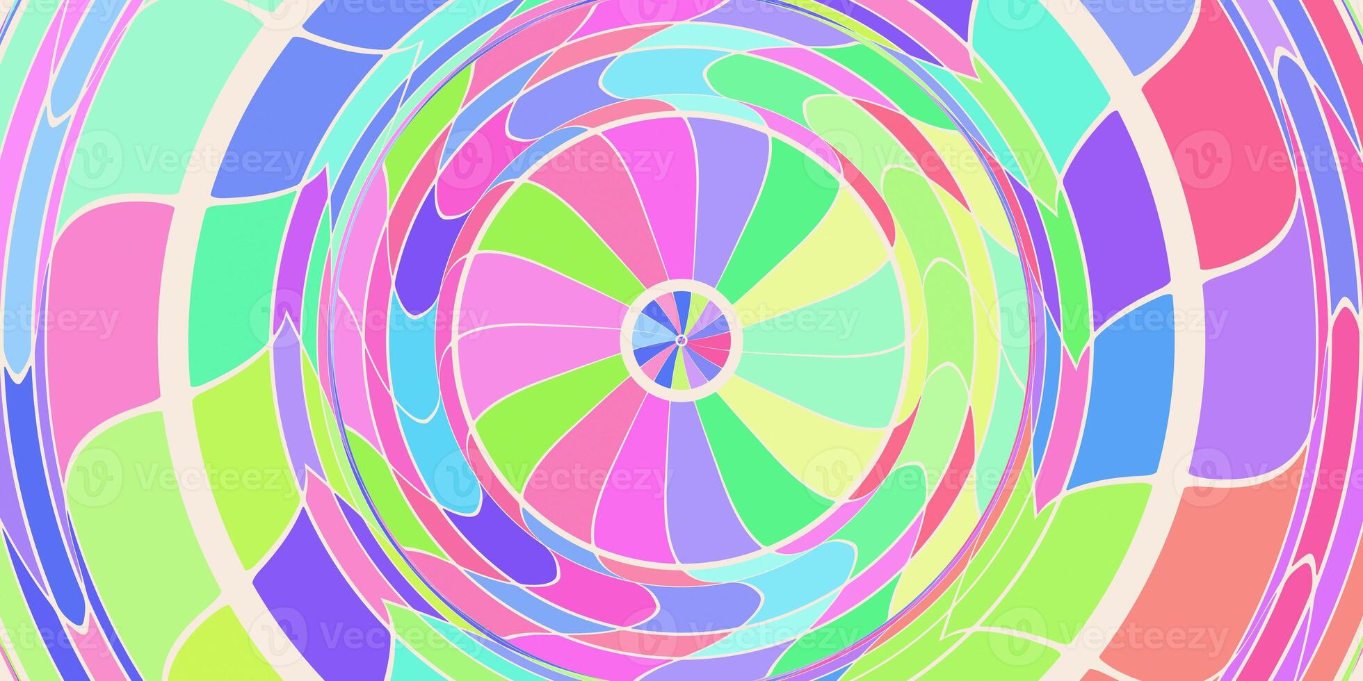 Colored Circles Art Action Background. Round Wheel Rhythm Backdrop. Center Concept. photo