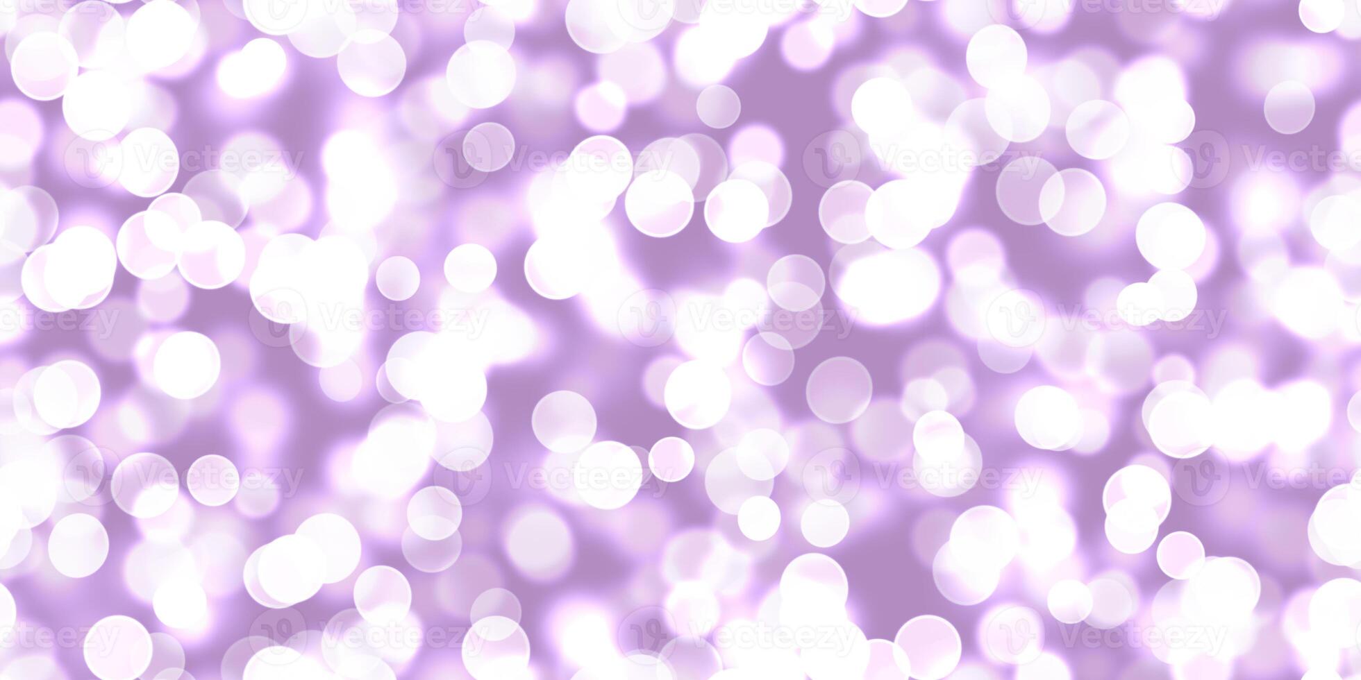 Light Lilac Bright Bokeh Background. Glowing Lights Texture. Shine Celebration Backdrop. photo