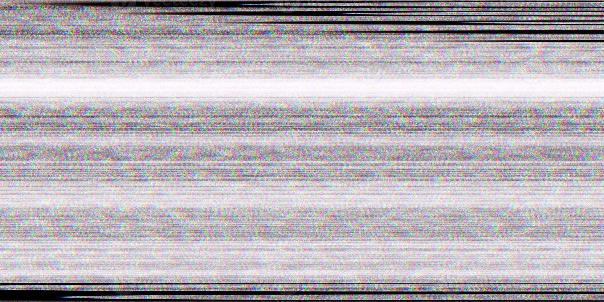 Distortion Television Glitch Background. Screen Noise Texture. No Signal Display. Bad Tv Lines. photo